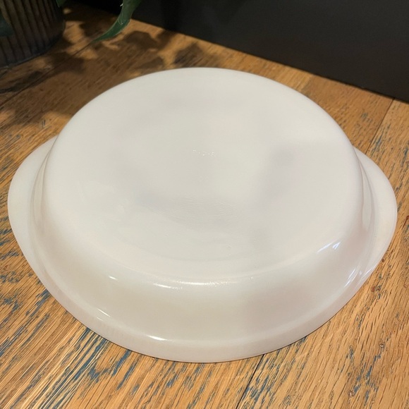 Vintage Pyr-O-Rey / Vintage Milk Glass Pie Plate - Brown Daisy - Picture 4 of 7